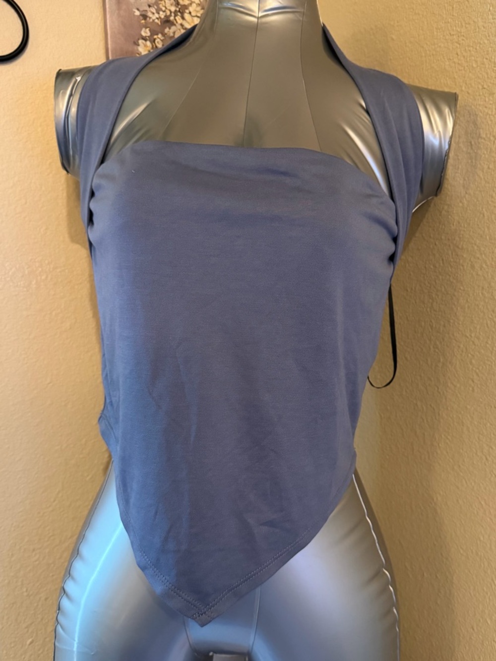 Forever 21 Slate Blue Strapless Handkerchief Hem Camisole